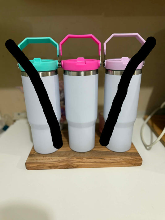 Custom 30oz coloured lid Tumbler with handle