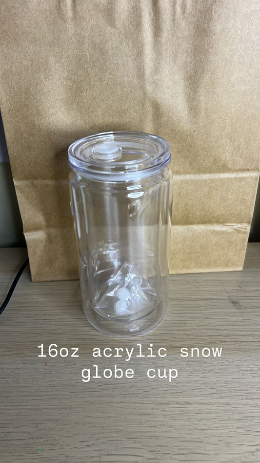 16oz Custom Snow globe Tumbler